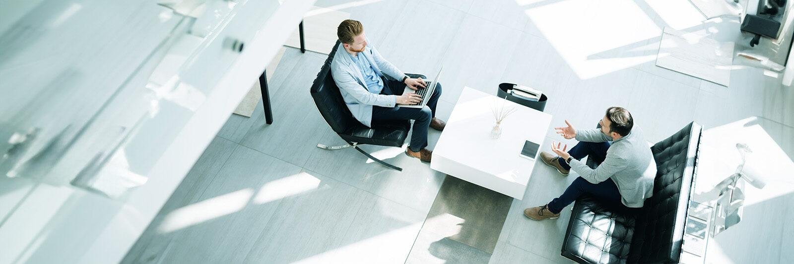 Two people having a meeting