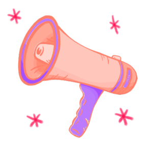 Illustration of Pink and Violet Megaphone